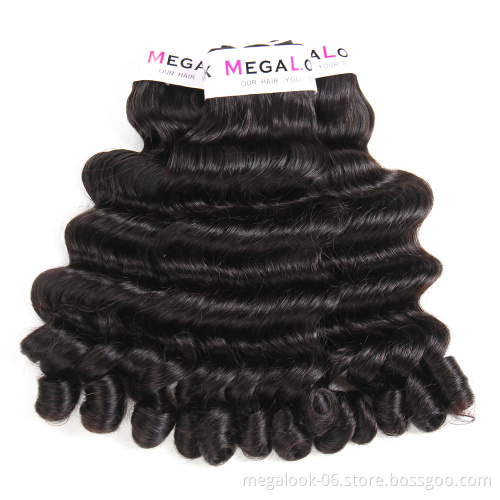 MegaLook Mink Brazilian Human Hair Cuticle Aligned Full and Thick Super Funmi Single Drawn Fancy Curl Hair